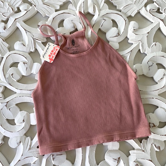 Free People Movement Cropped Run Tank Soft Pink M/L - Picture 3 of 4
